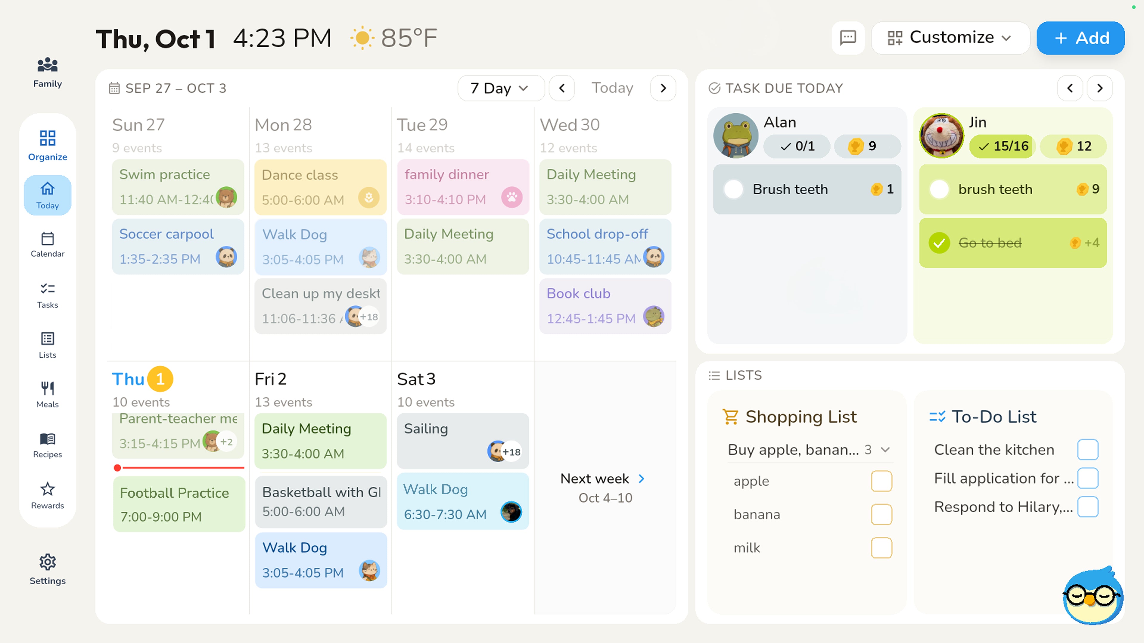 Nestify home dashboard