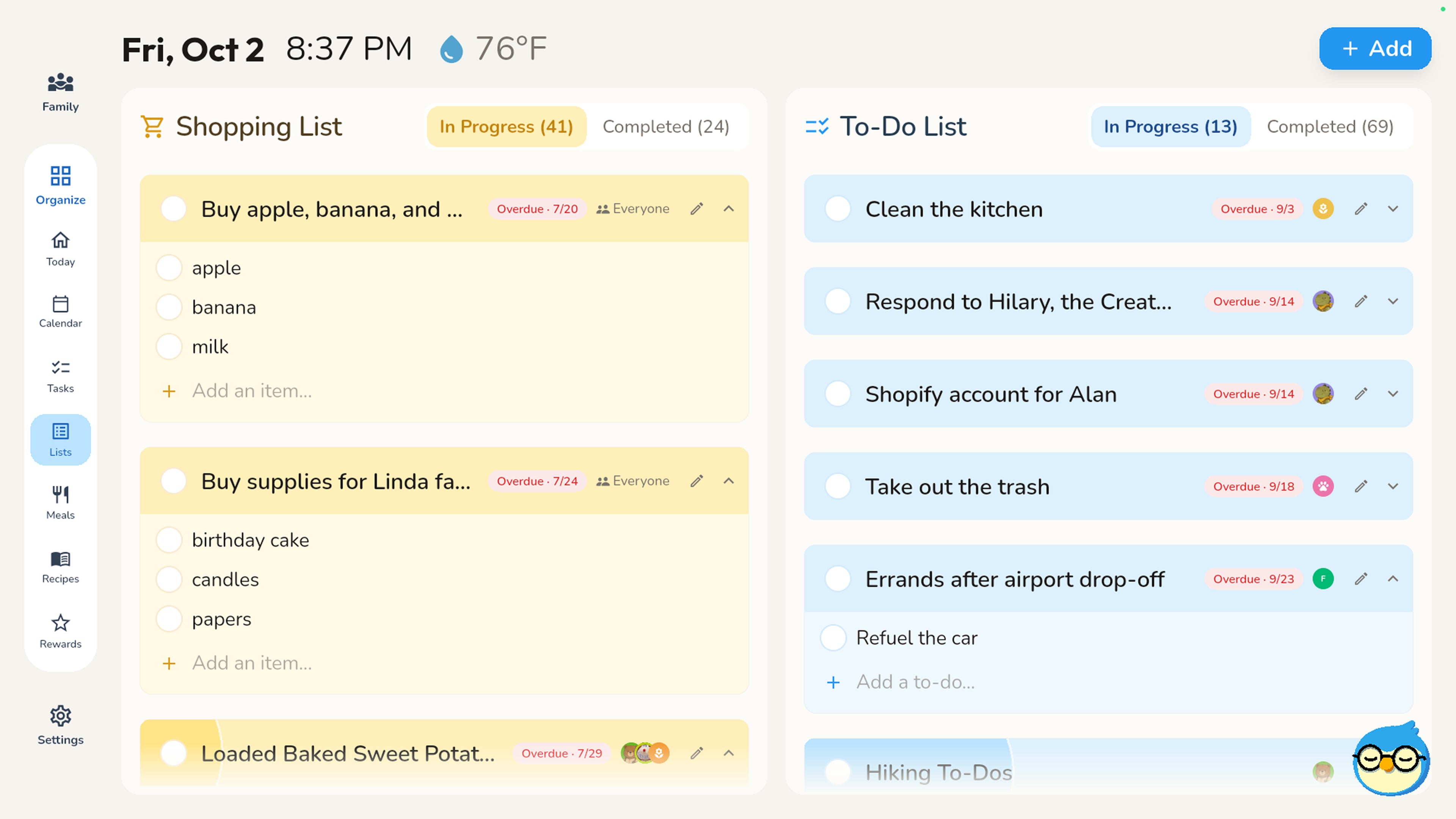 Nestify shared lists