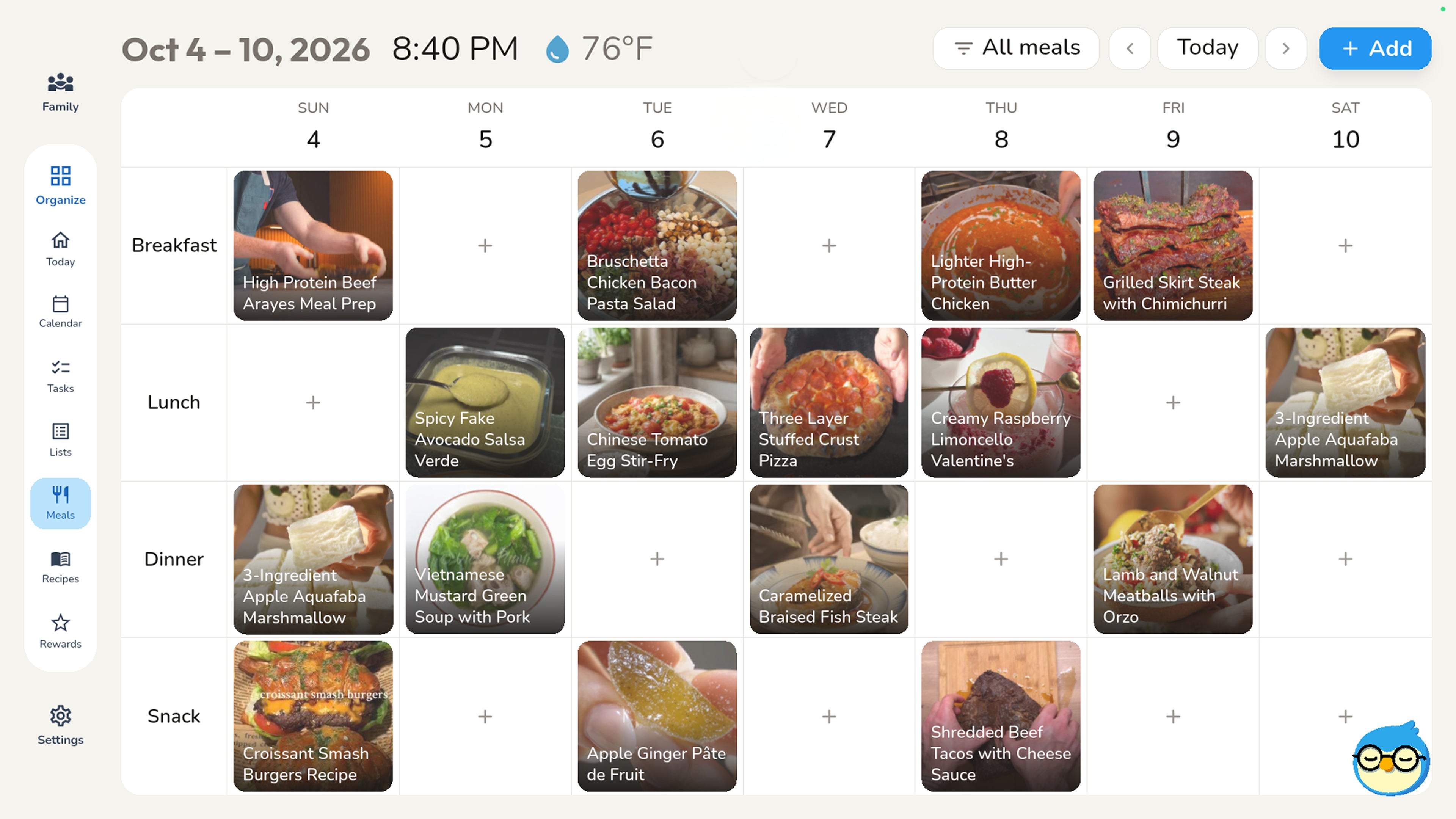 Nestify meal planner